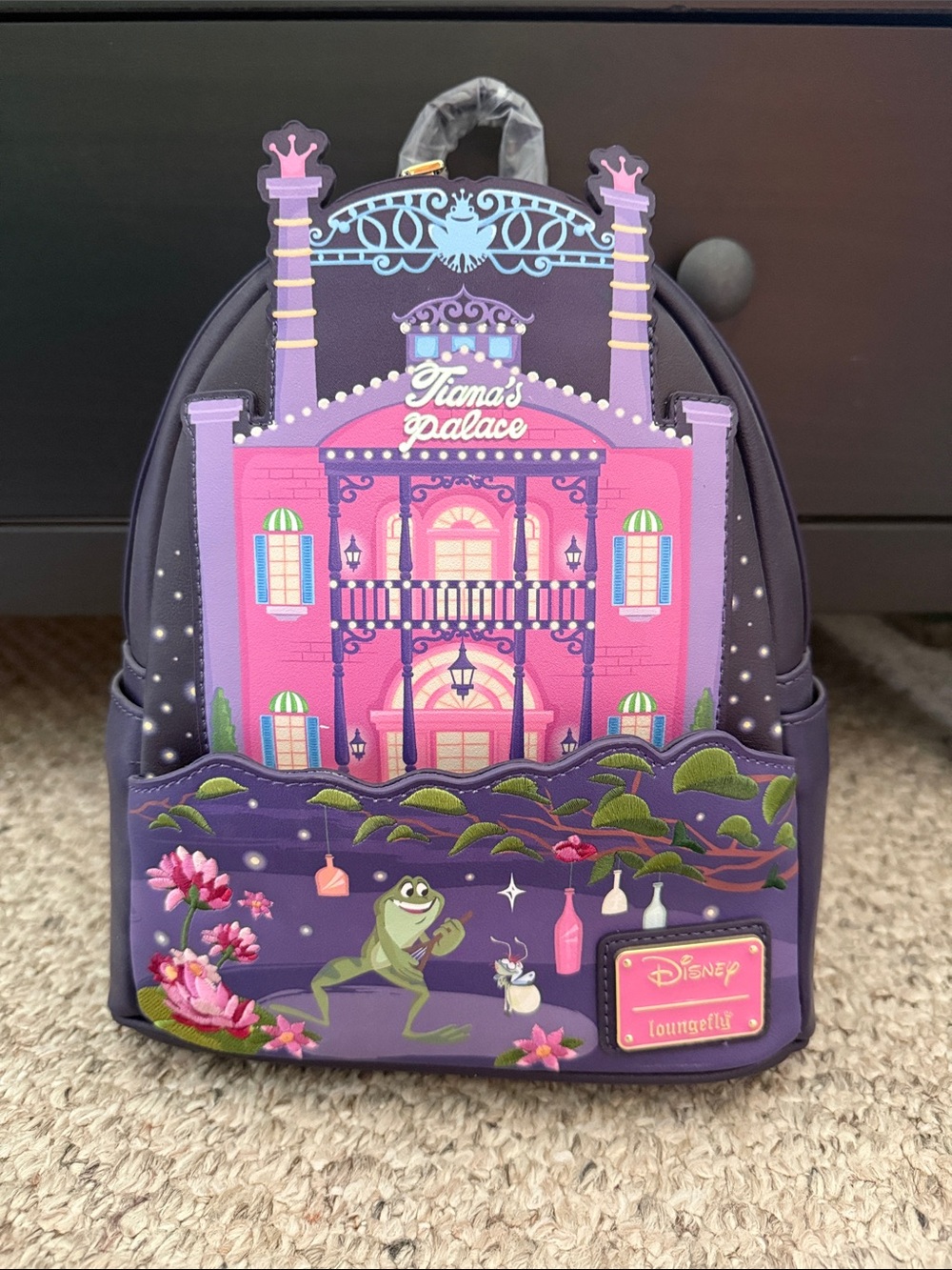 Loungefly Kids Tiana's Palace Purple and Pink Mini Backpack